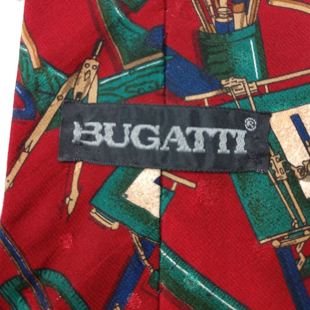 Bugatti Red Silk Architect Necktie - Picture 6 of 6